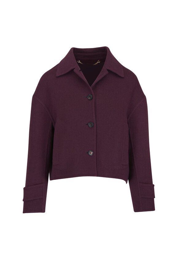 Kiton Bordeaux Cashmere Cuffed Sleeve Jacket - view 1