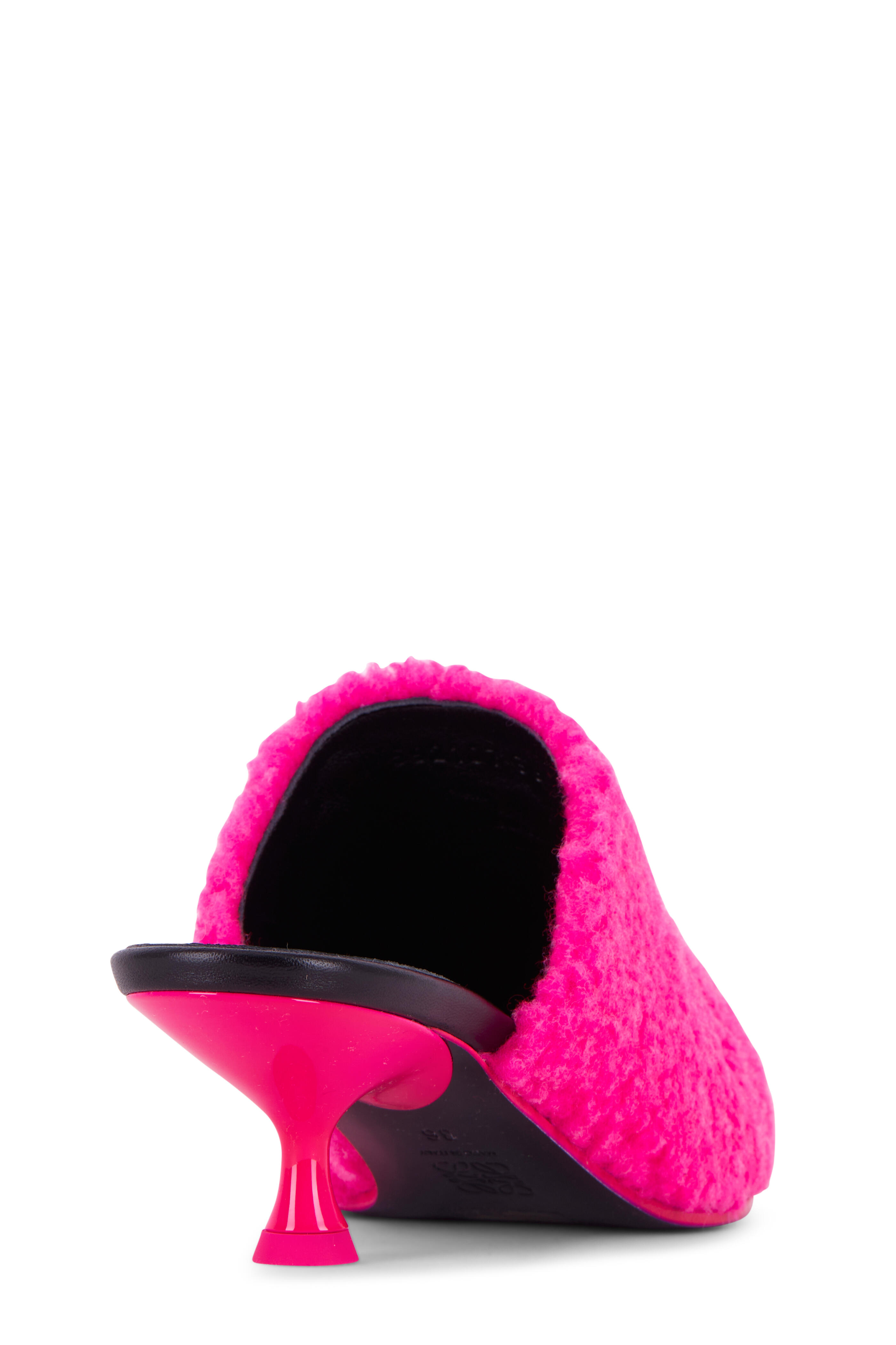 Loewe - Pointy Neon Pink Fleece Pump, 50mm | Mitchell Stores