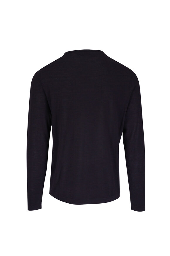 Patrick Assaraf Black Currant Extra Fine Merino Wool Sweater - view 3