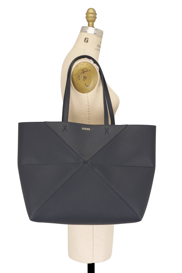 Loewe Large Horizontal Puzzle Fold Deep Navy Tote - view 5