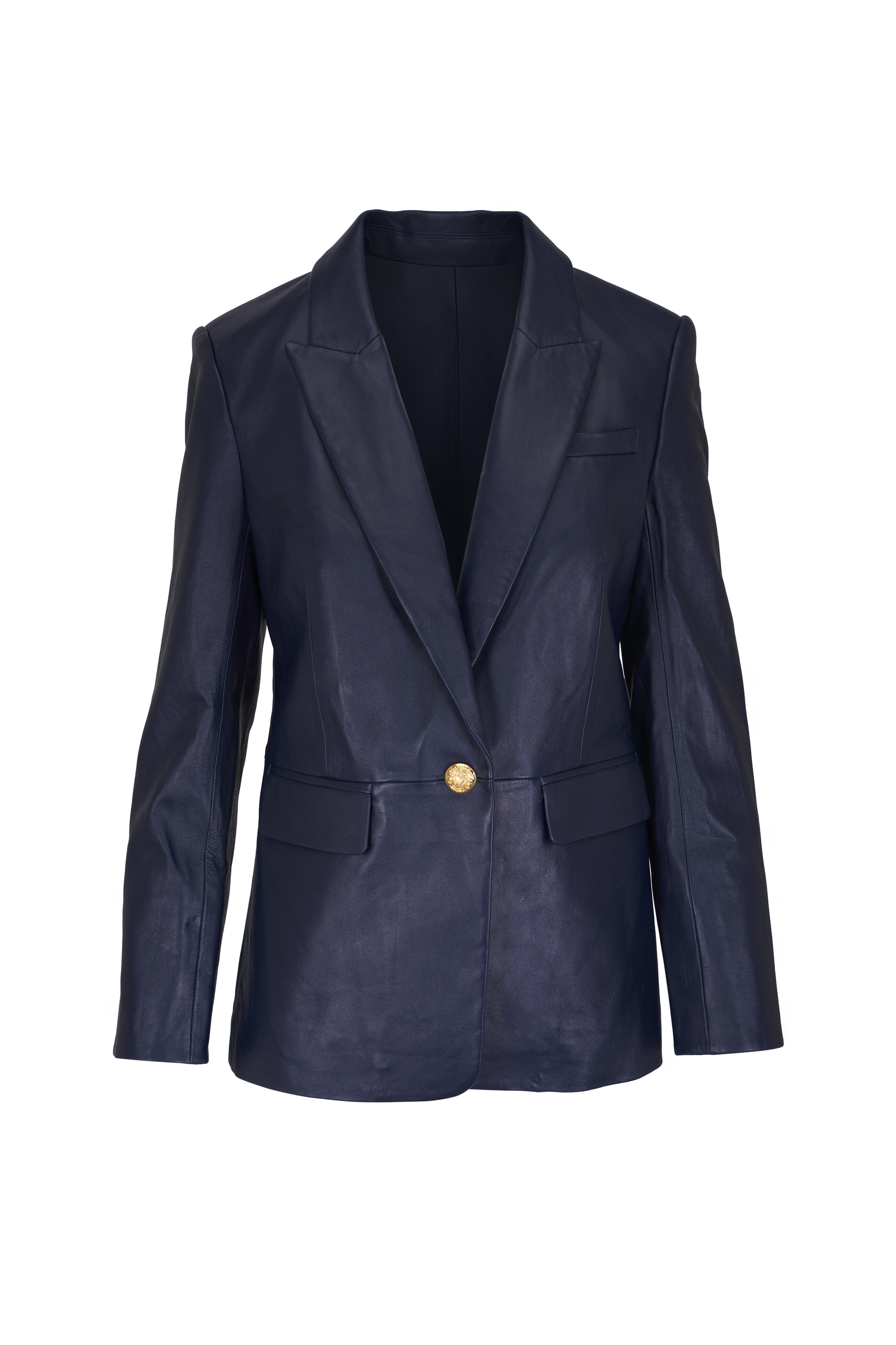 Veronica Beard - Vega Navy Leather Dickey Jacket