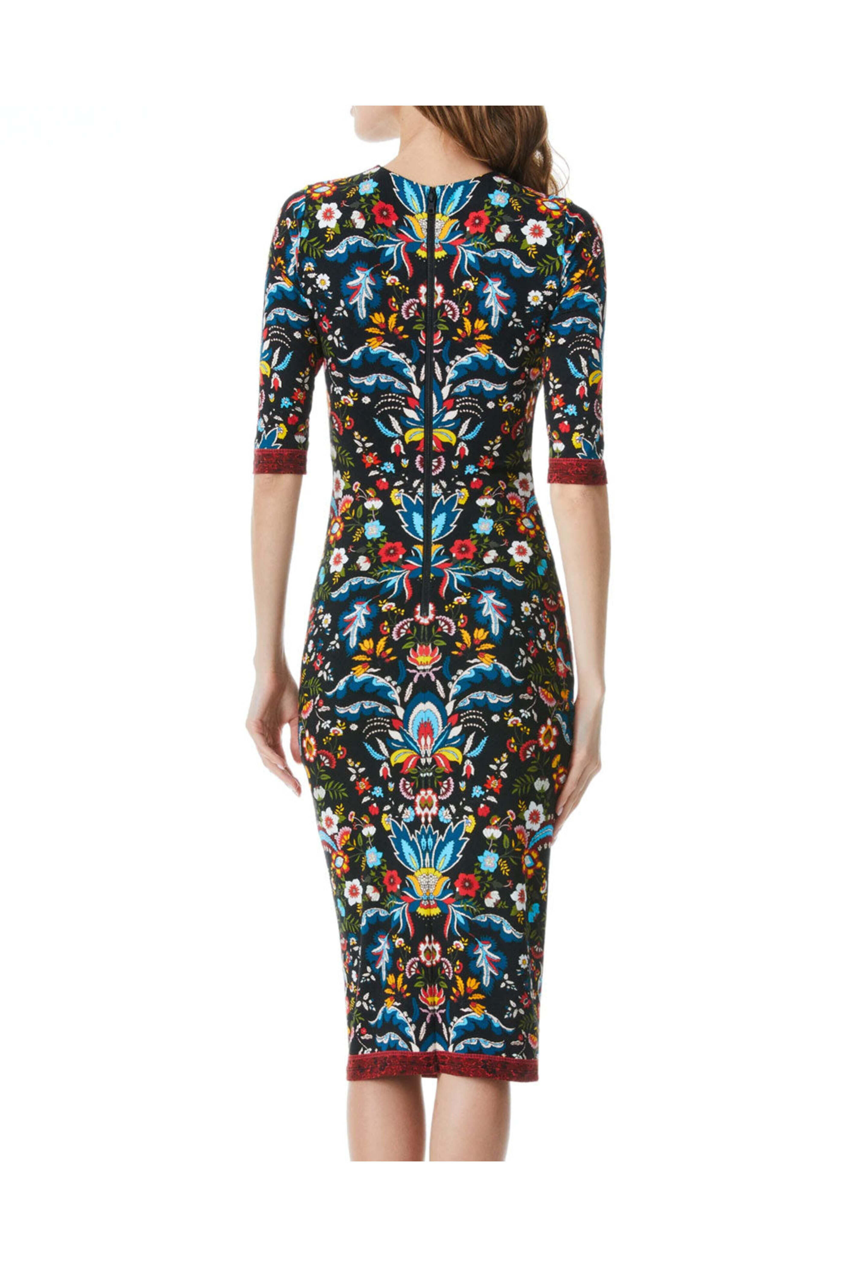 Alice & Olivia - Santa Monica Delora Crew Neck Midi Dress
