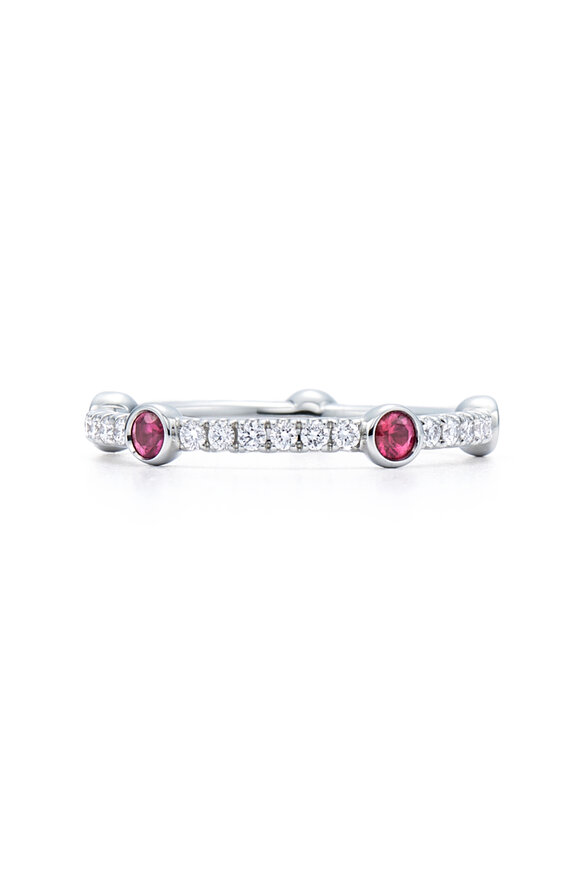 Kwiat Confetti Collection White Diamond & Ruby Ring 