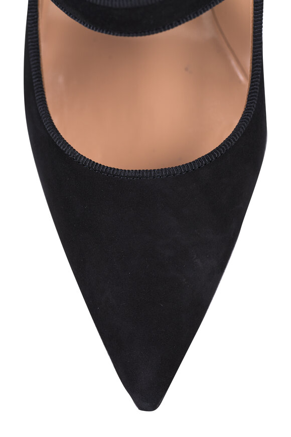 Manolo Blahnik Campariba Black Suede Buckle Pump, 70mm - view 5