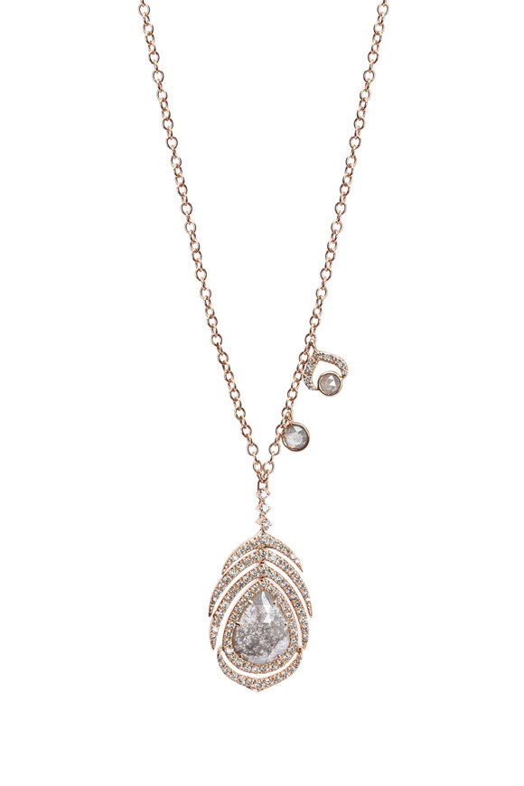 Sutra - 18K Rose Gold Diamond Pendant Necklace