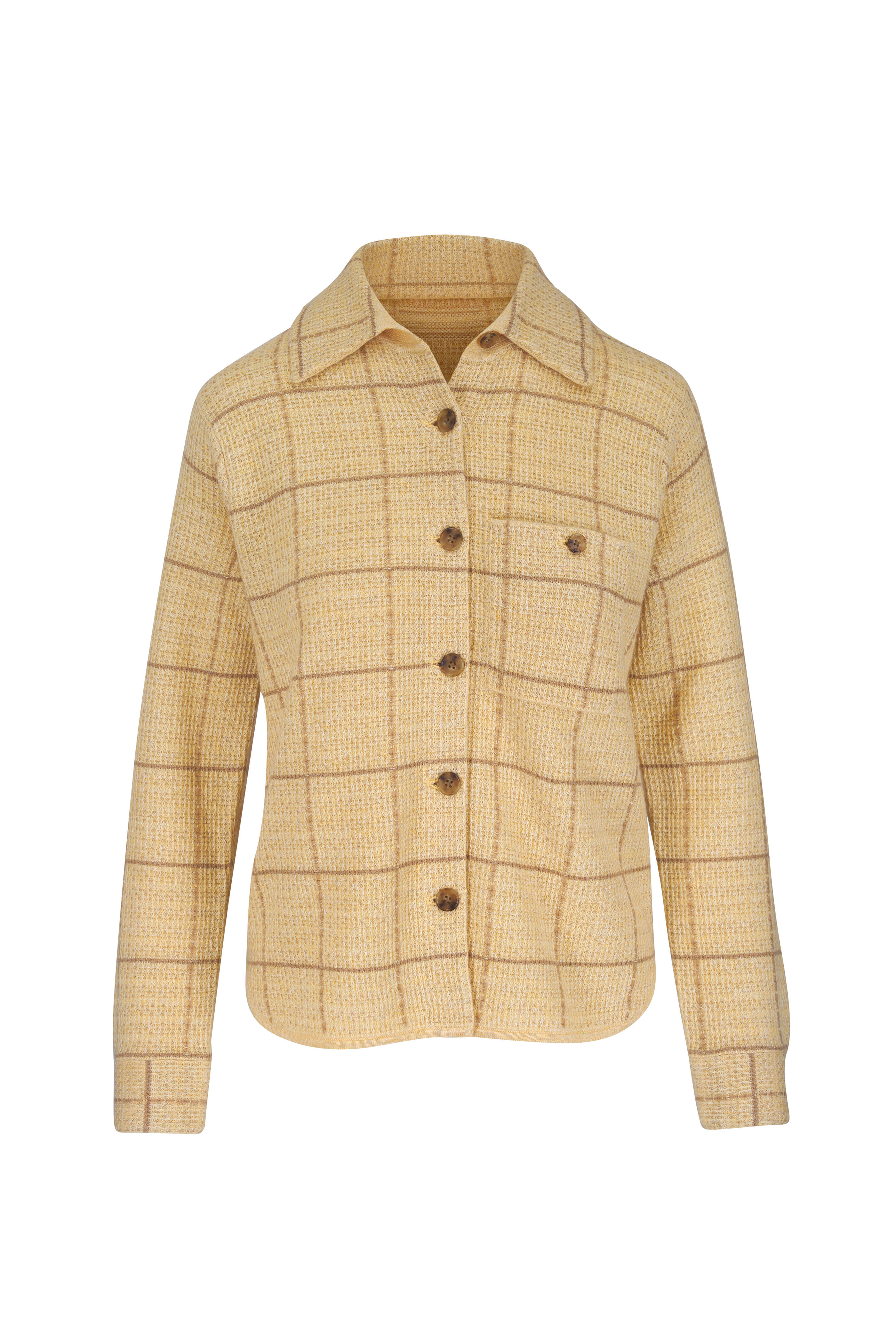 Guest in Residence - Dylan Butter Plaid Cashmere & Wool Shirt