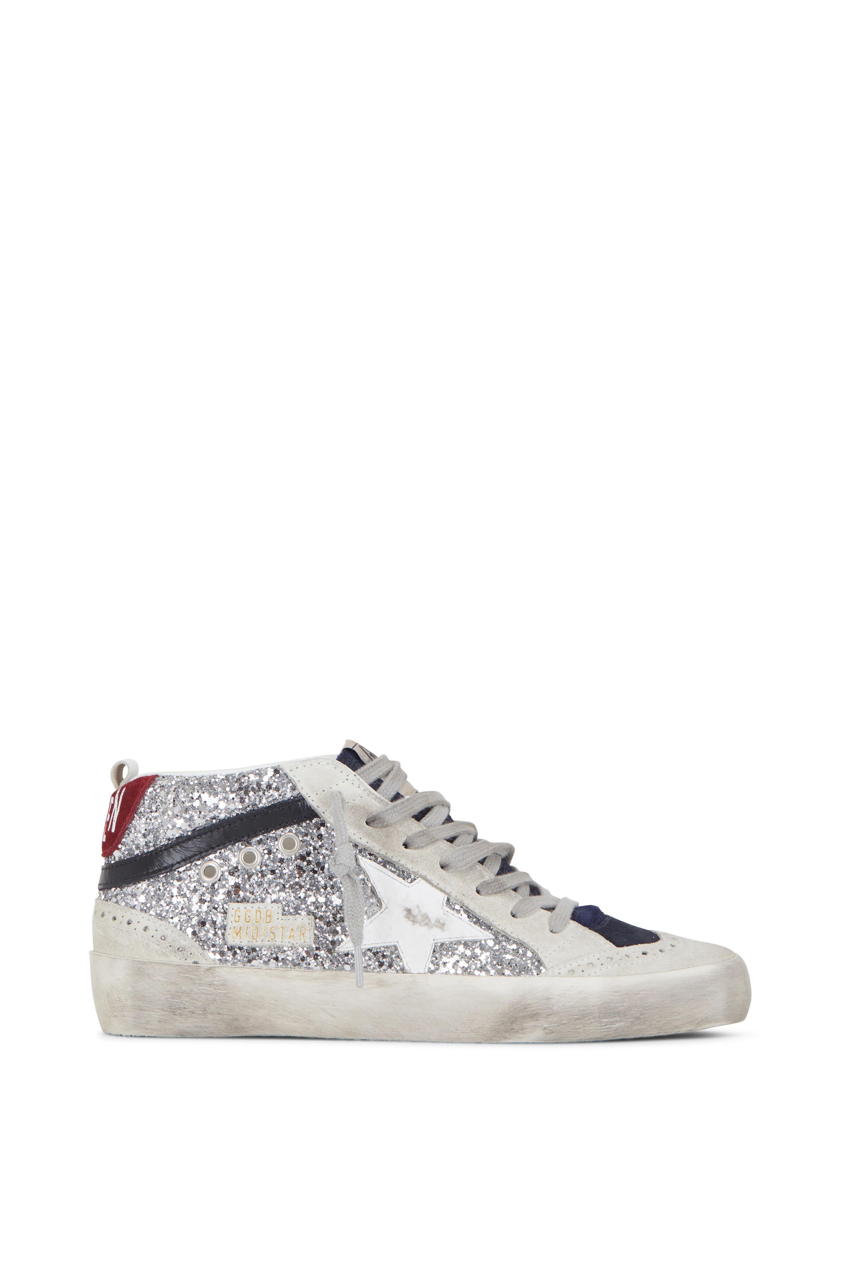 Silver glitter mid star sales sneakers