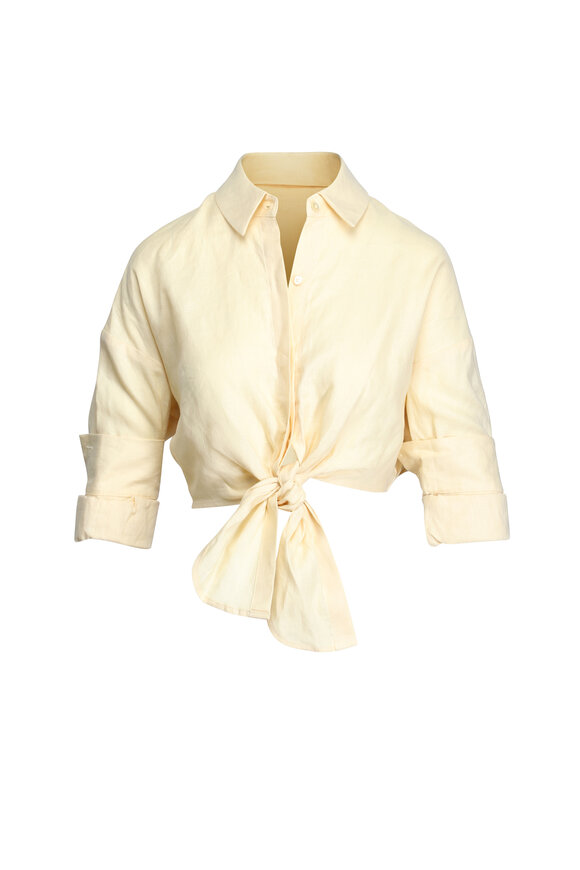Staud Butter Lisa Linen Tie Top - view 1