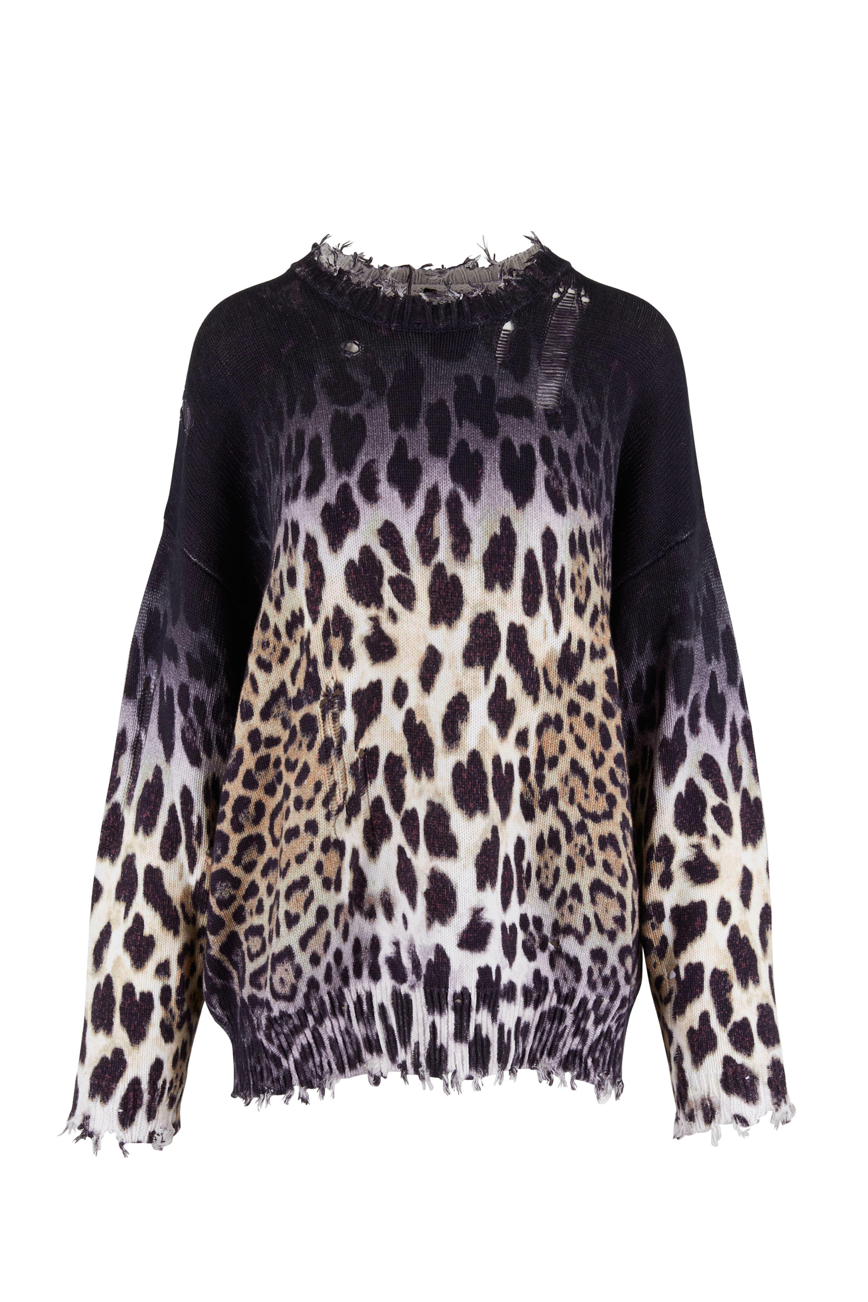 R13 - Faded Leopard Oversized Sweater | Mitchell Stores