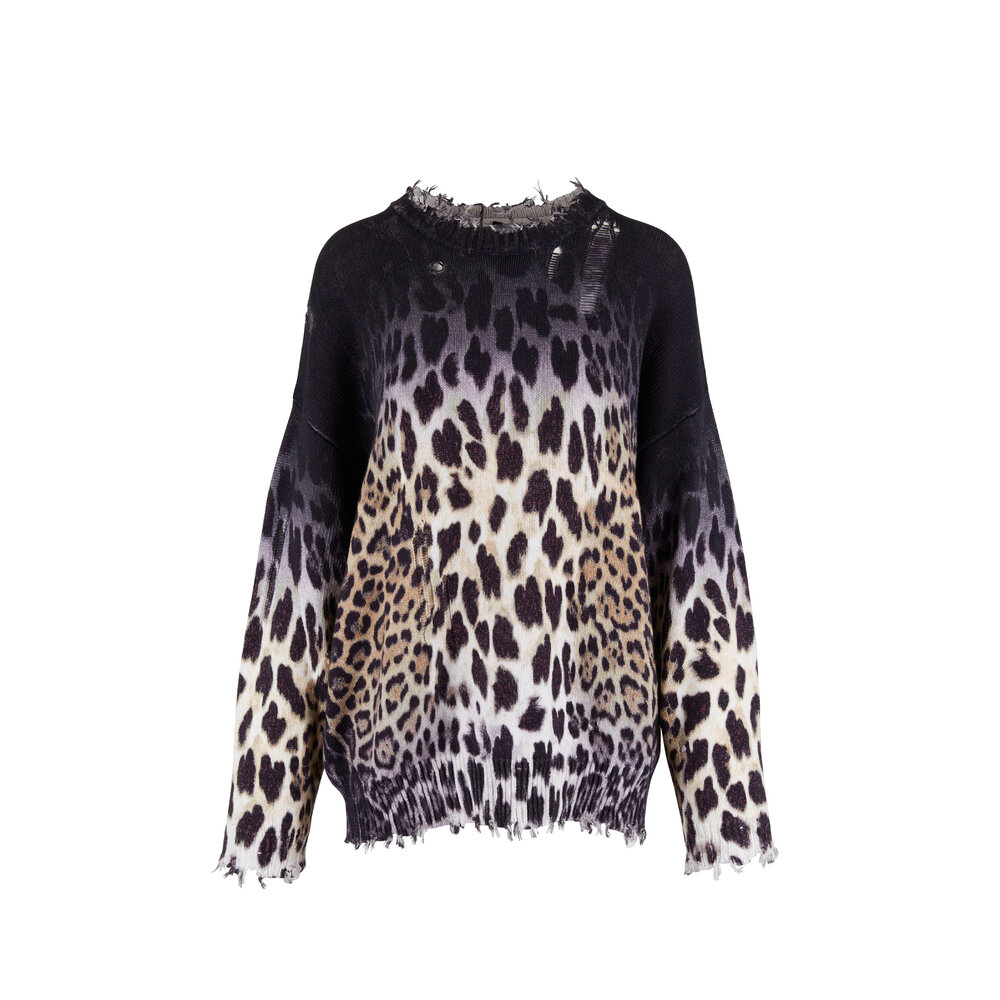 スウェット・トレーナー VITELLI Multicolor Regenerated Yarns Oversize Sweater R13 - Faded Leopard Oversized Sweater | Mitchell Stores