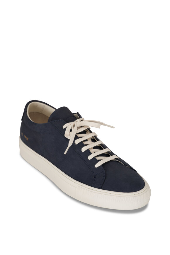 Common Projects Contast Achilles Navy Leather Low Top Sneaker  