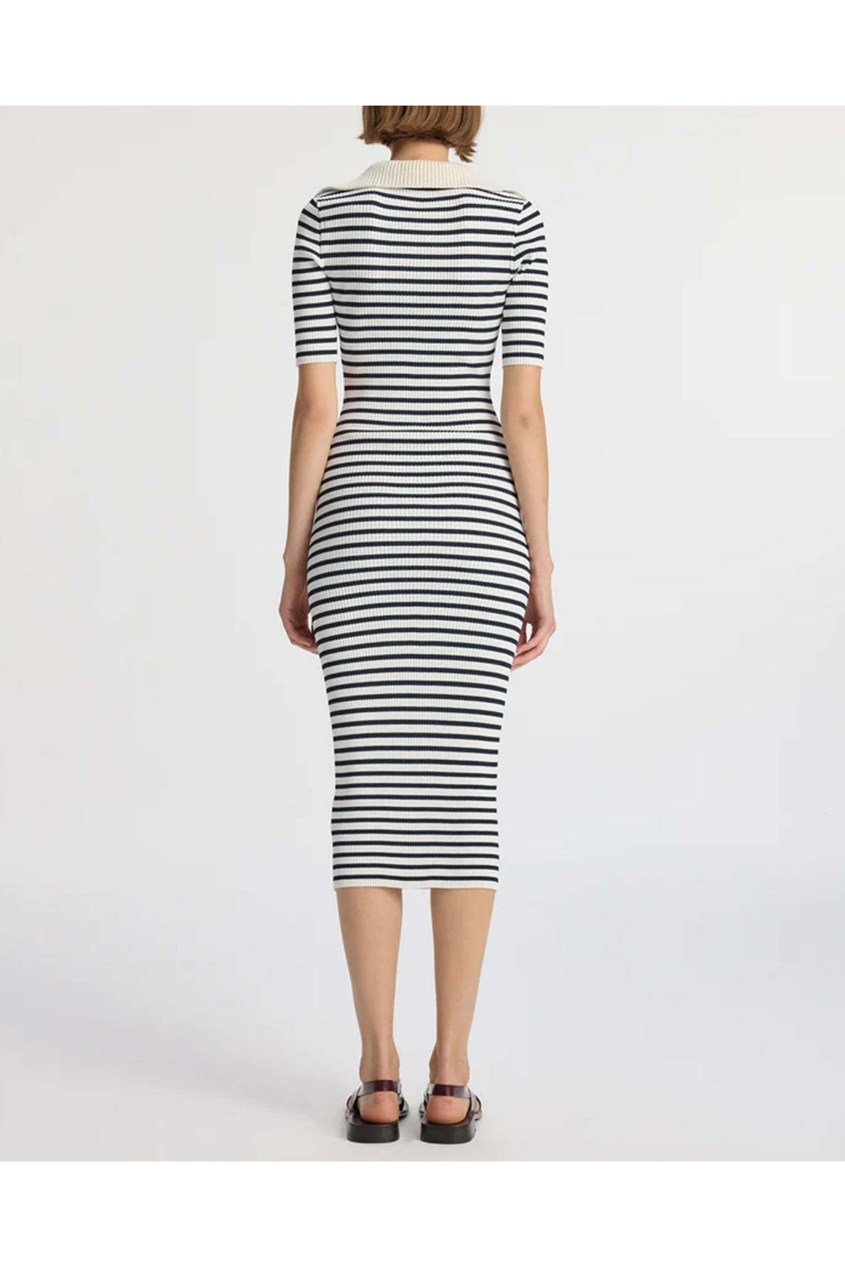 A.L.C. - Navy and Bone Stripe Darcy Dress