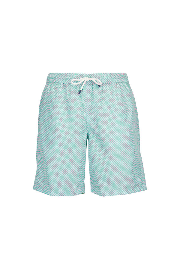 Fedeli Green Positano Airstop Stampato Swim Trunks - view 1