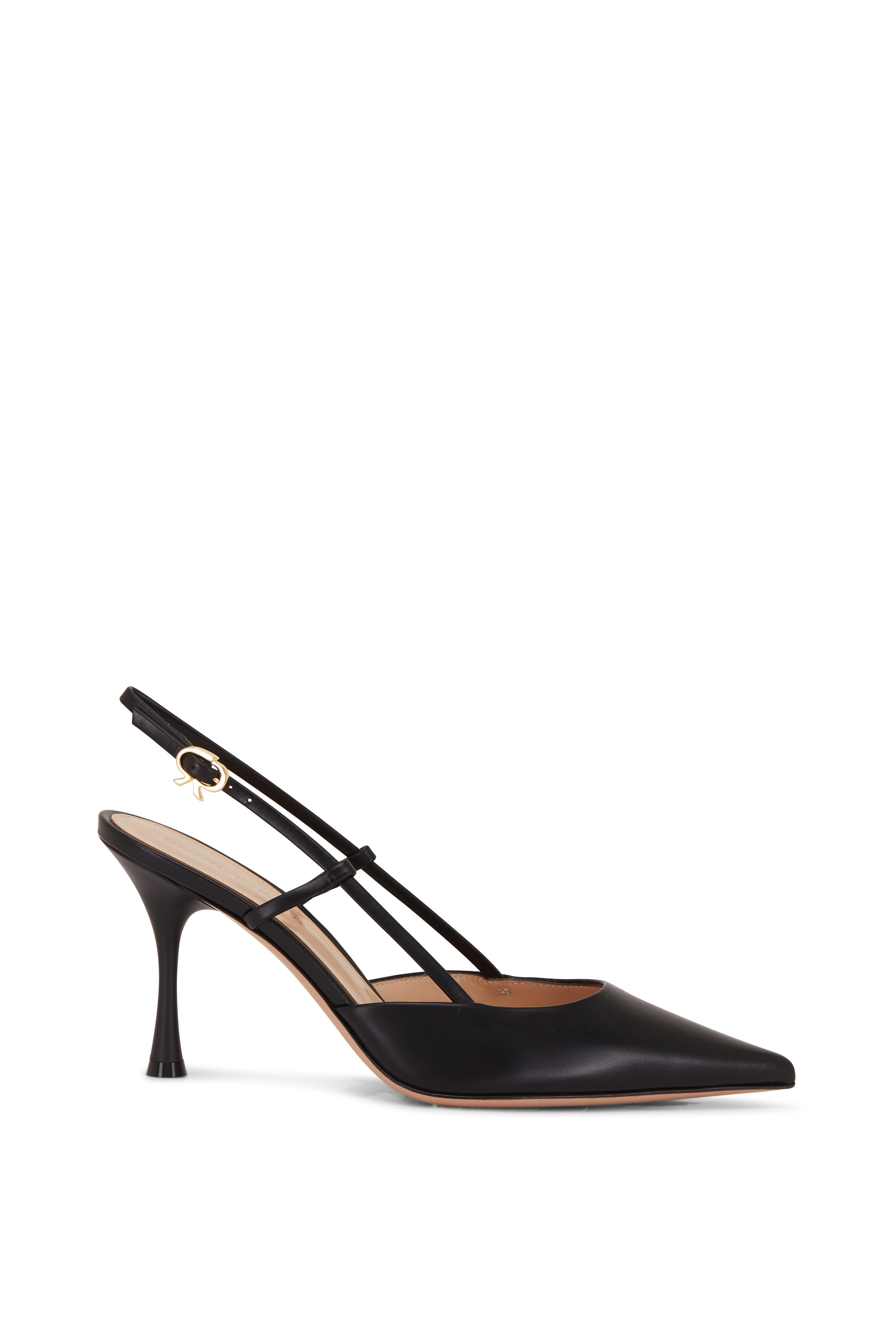 Gianvito Rossi - Ascent Black Leather Slingback | Mitchell Stores