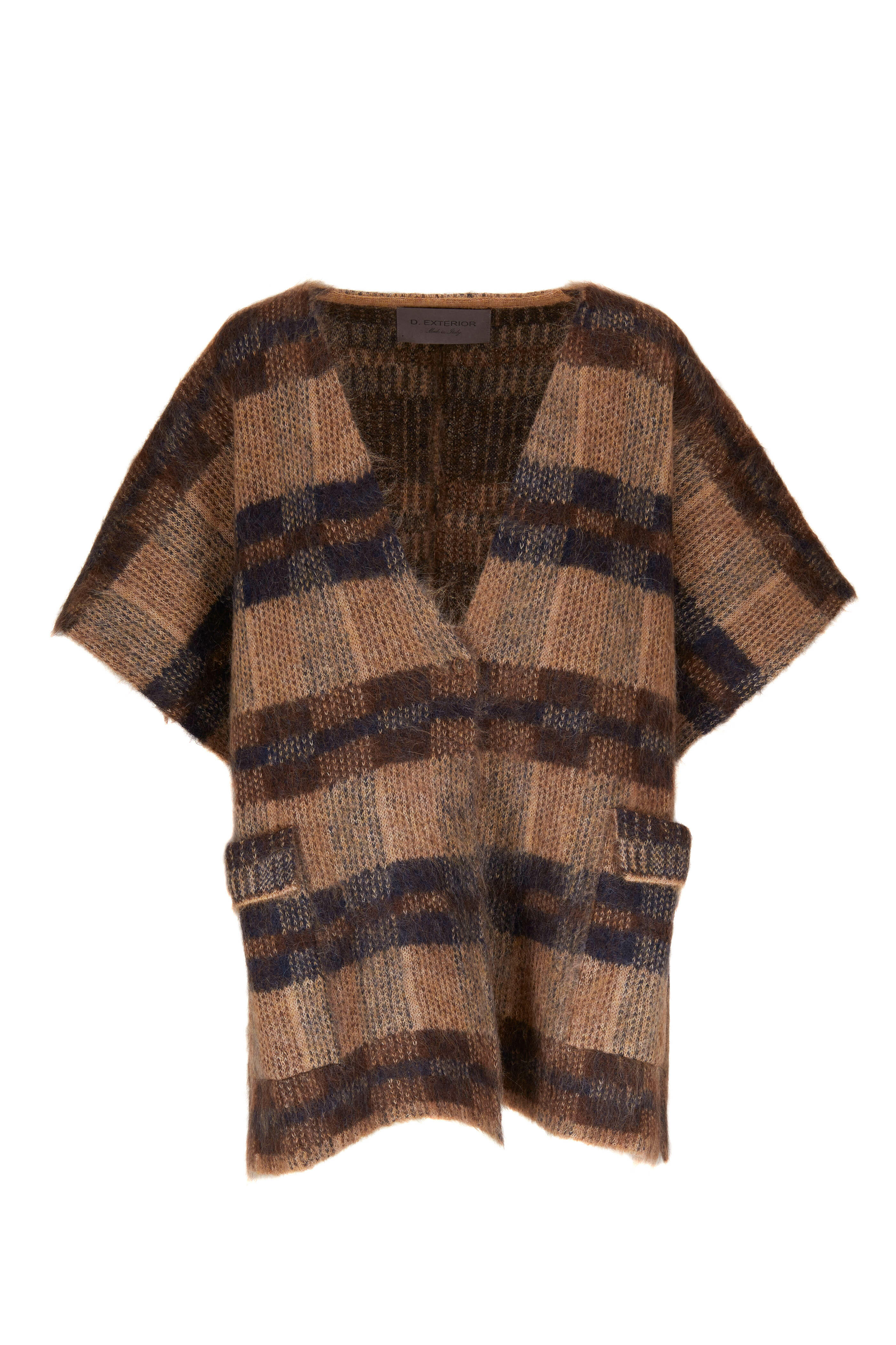 D.Exterior - Mocha Plaid Kimono Vest