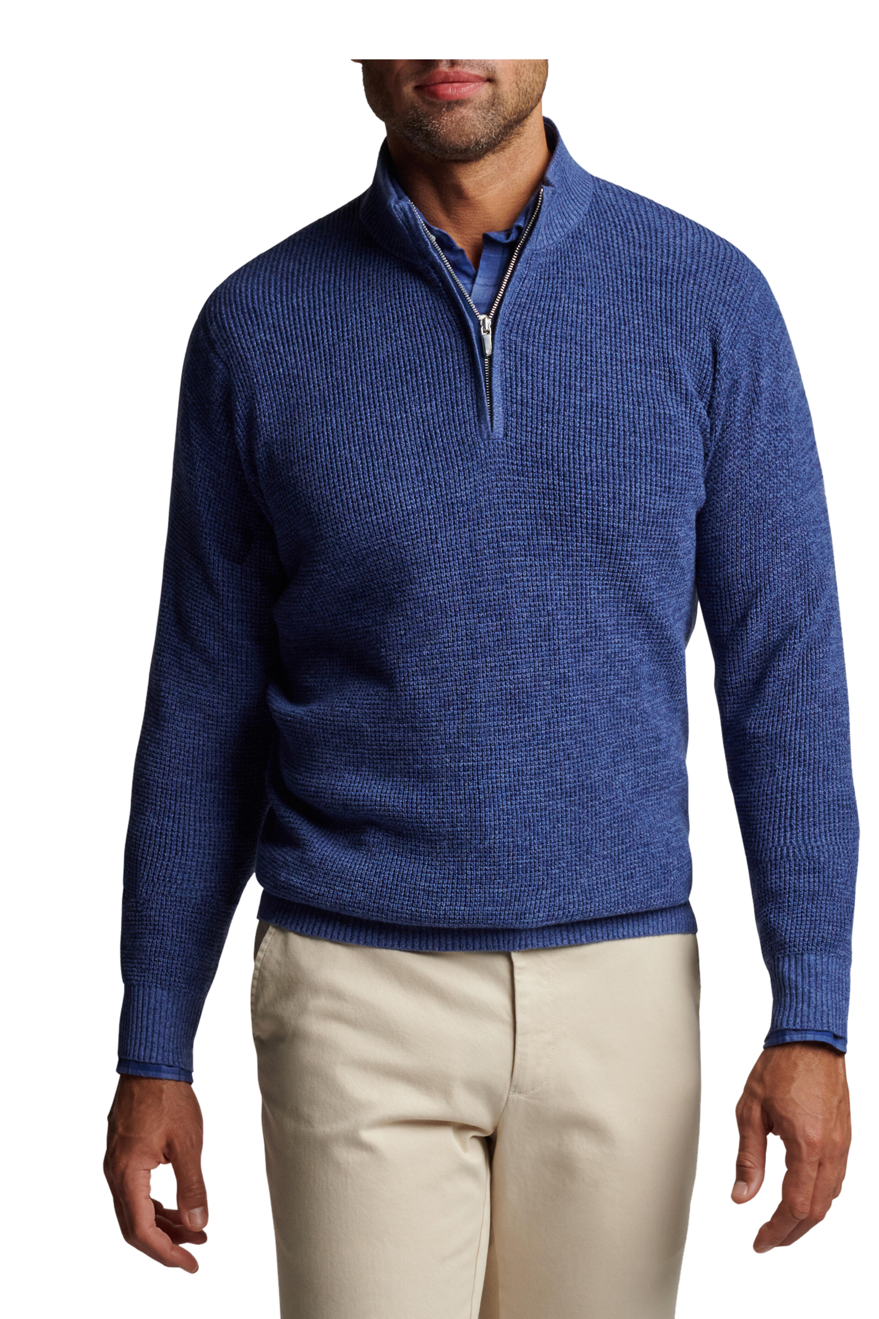 Peter Millar - Kitts Twisted Nordic Blue Quarter Zip Pullover