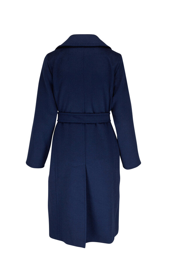 Max Mara - 3Manuel Midnight Blue Camel Wool Belted Coat