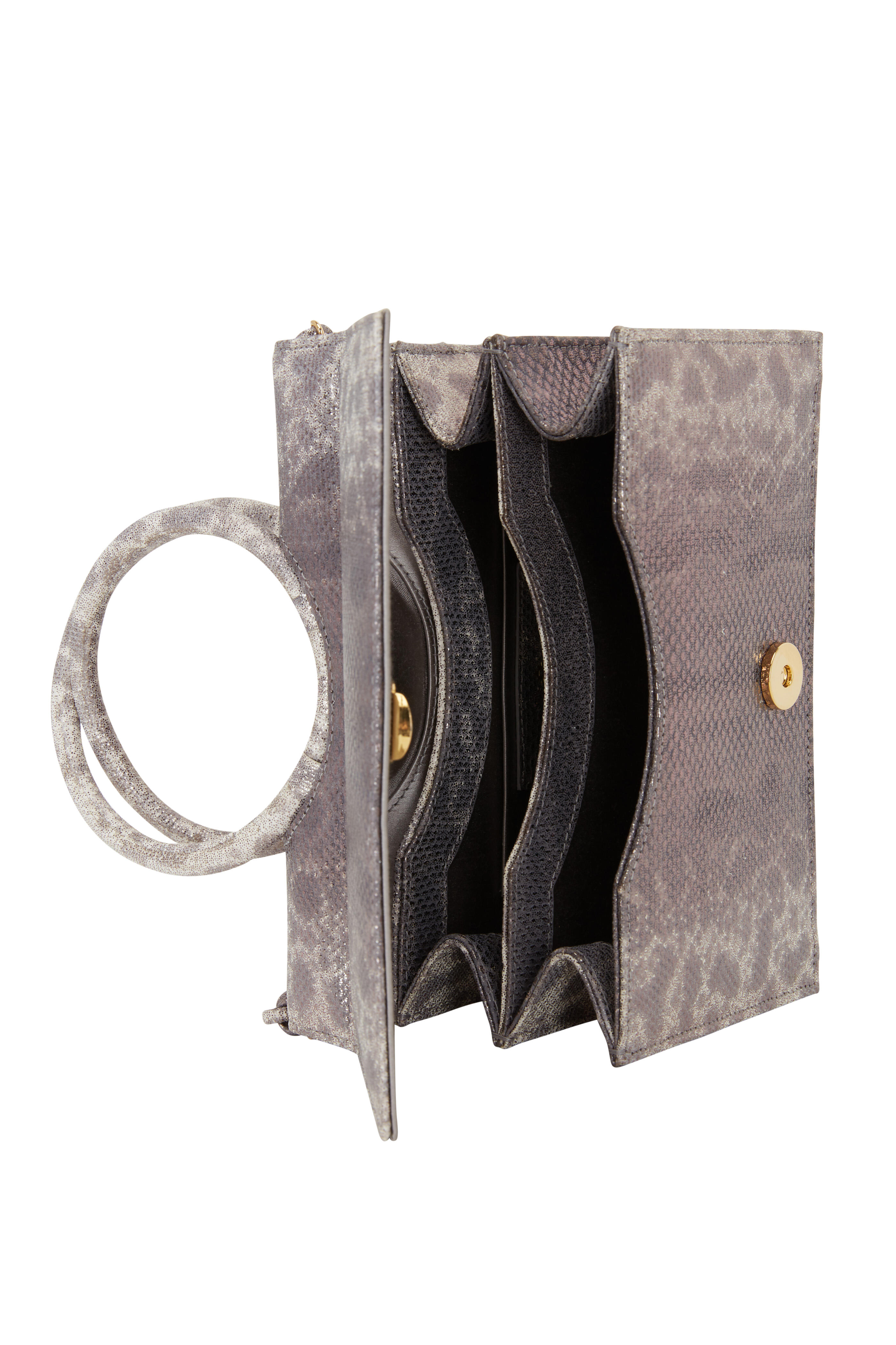 Nancy Gonzalez - Regina Rose Gold Crocodile & Karung Small Bag