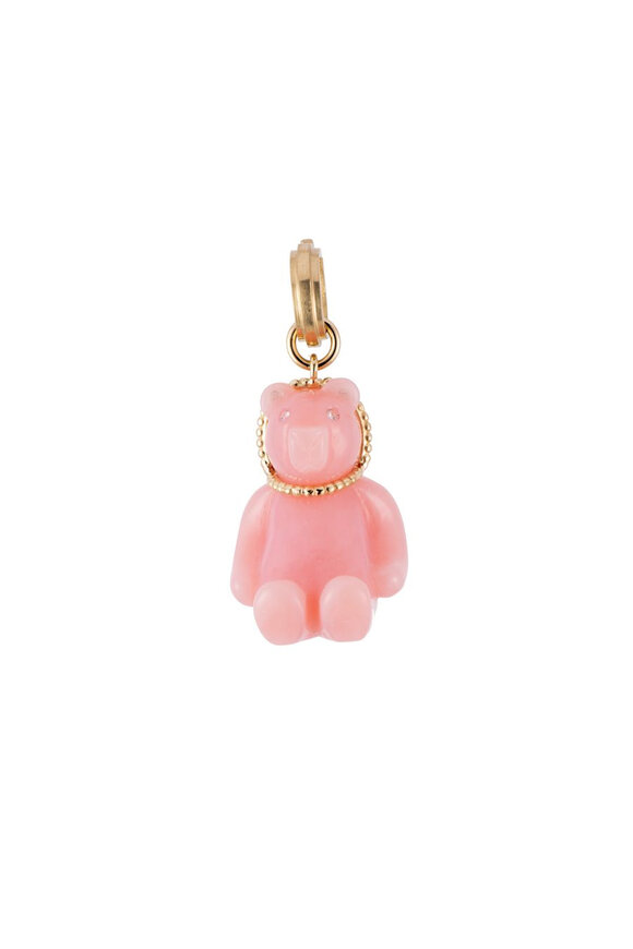 Sylva & Cie Pink Opal Happy Bear Pendant