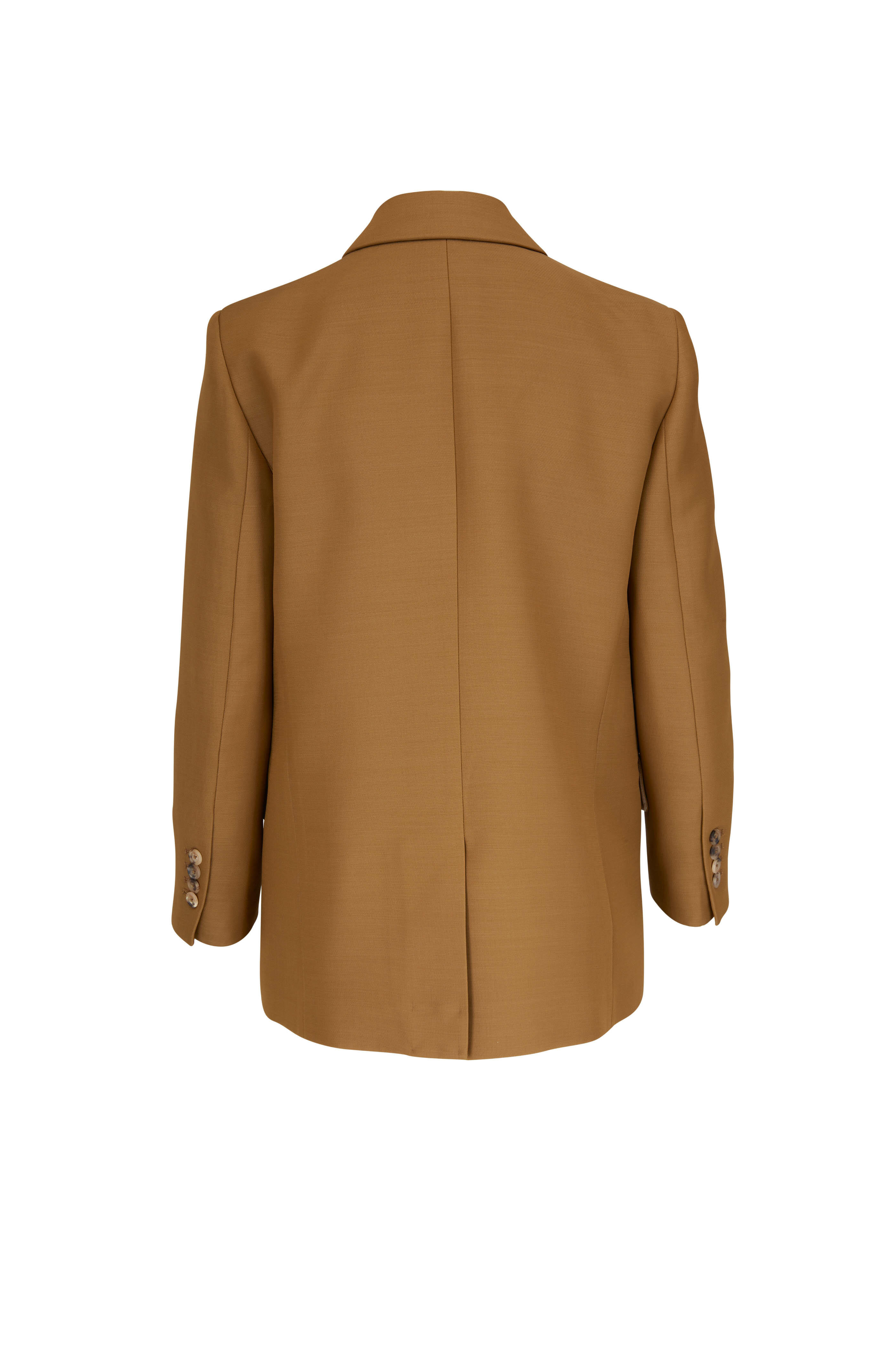 Khaite - Mayley Khaki Double-Breasted Jacket | Mitchell Stores