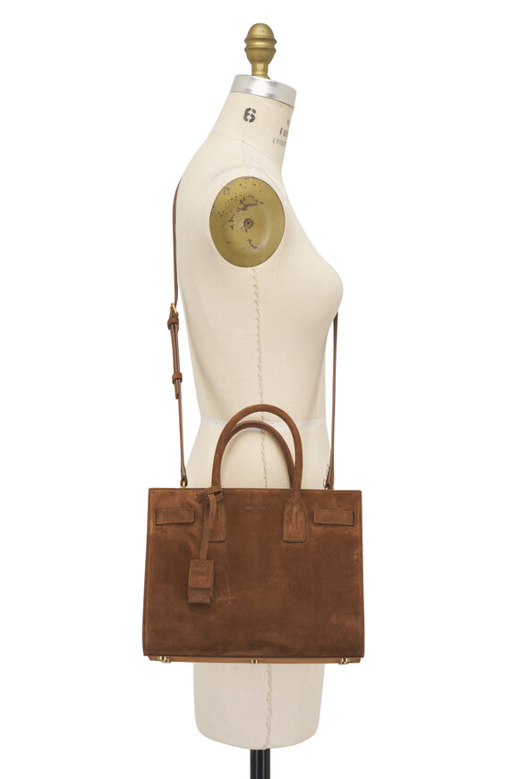 Saint Laurent Sac De Jour Cognac Suede Tote - view 6