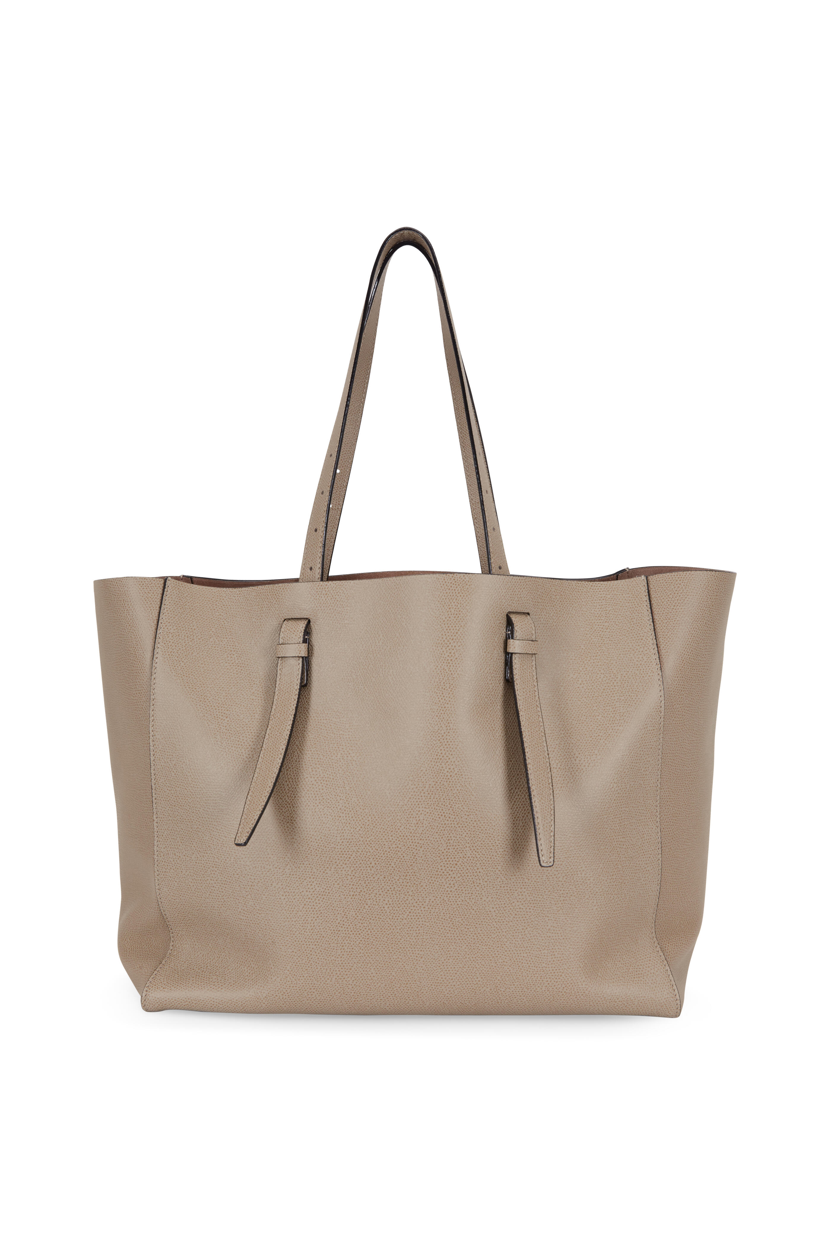 Valextra - Oyster Grained Leather Soft Large Media Tote