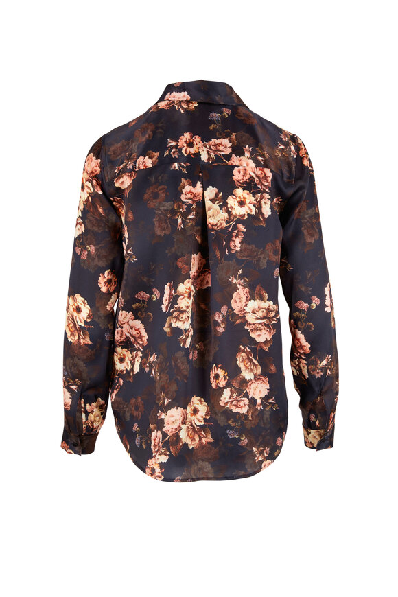 L'Agence - Tyler Midnight Moschata Rose Print Blouse