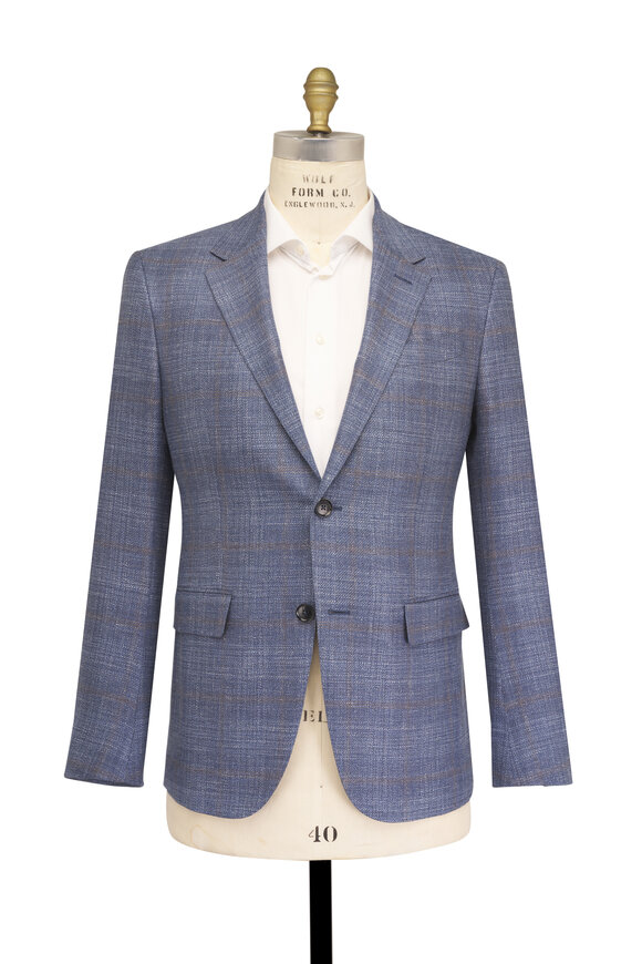 Zegna Sky & Gray Plaid Winter Crossover Sportcoat - view 2
