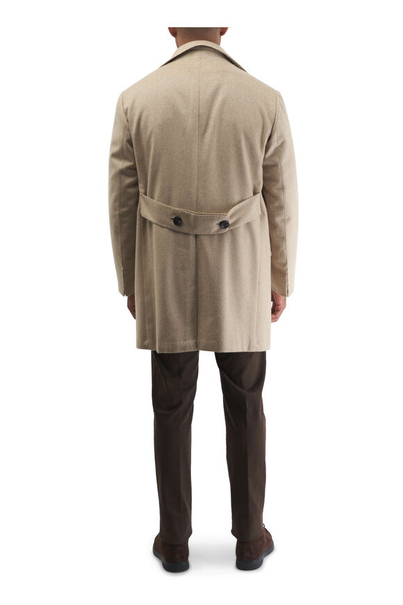 Kiton - Tan Cashmere Long Top Coat 