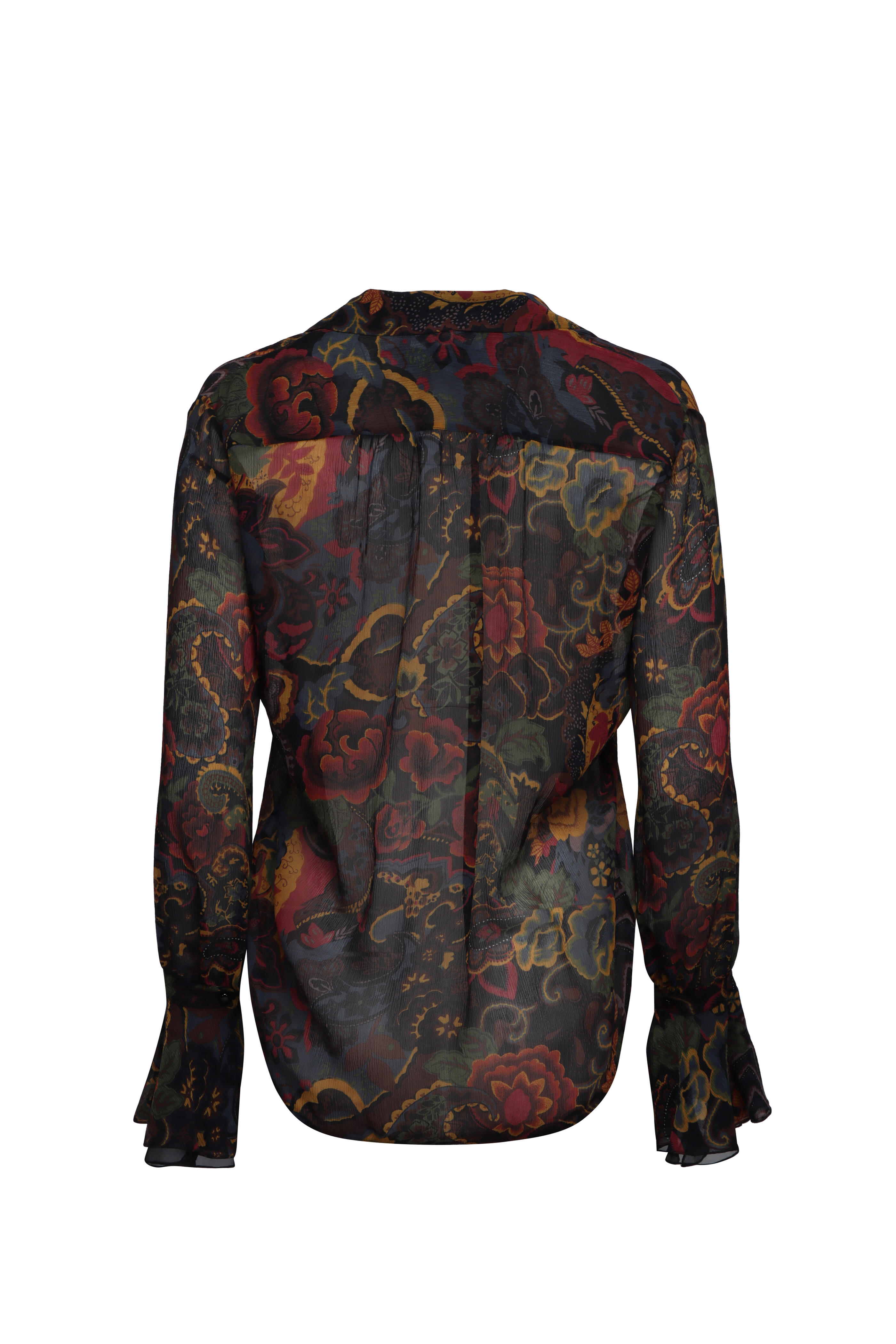 Ralph Lauren - Jolie Brown Paisley Chiffon Blouse