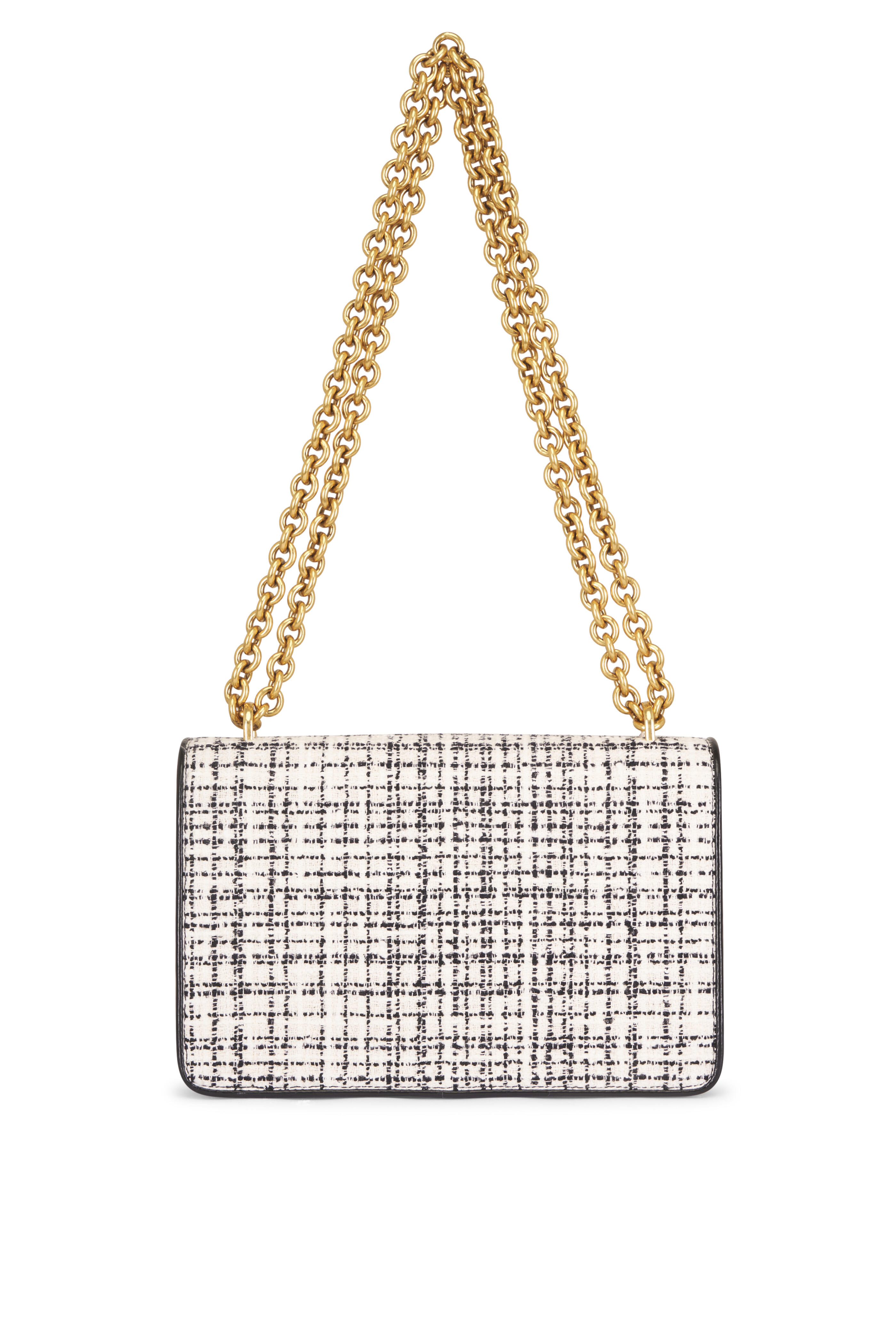 Valentino Garavani - Vain White & Black Tweed Shoulder Bag - view 2