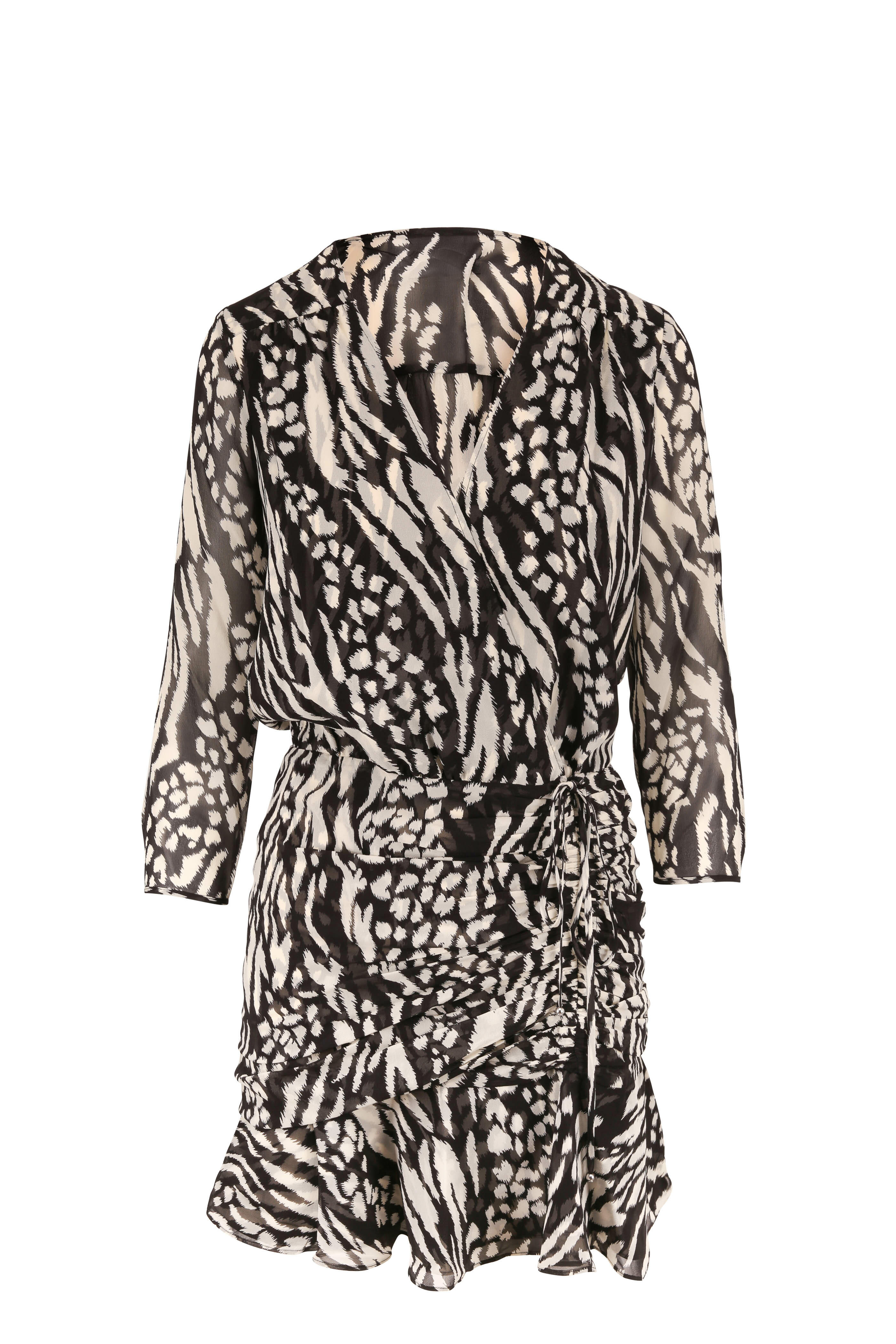 Veronica Beard - Kiran Black & Bone Printed Mini Dress