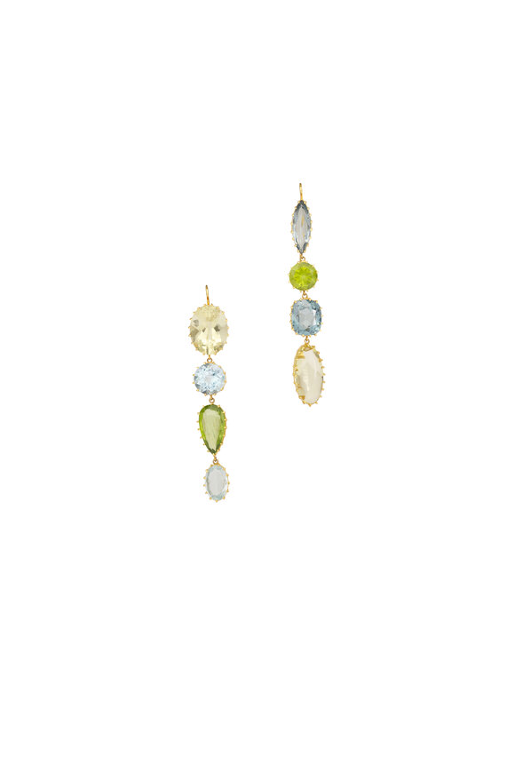 Renee Lewis 18k Yellow Gold Antique Gemstone Earring - view 1