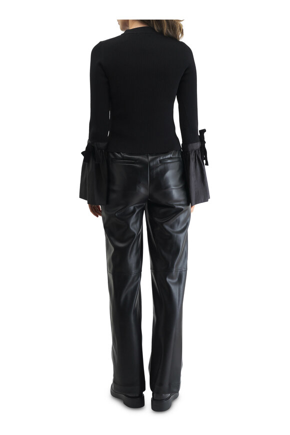 Jonathan Simkhai - Agata Black Flared Cuff Top