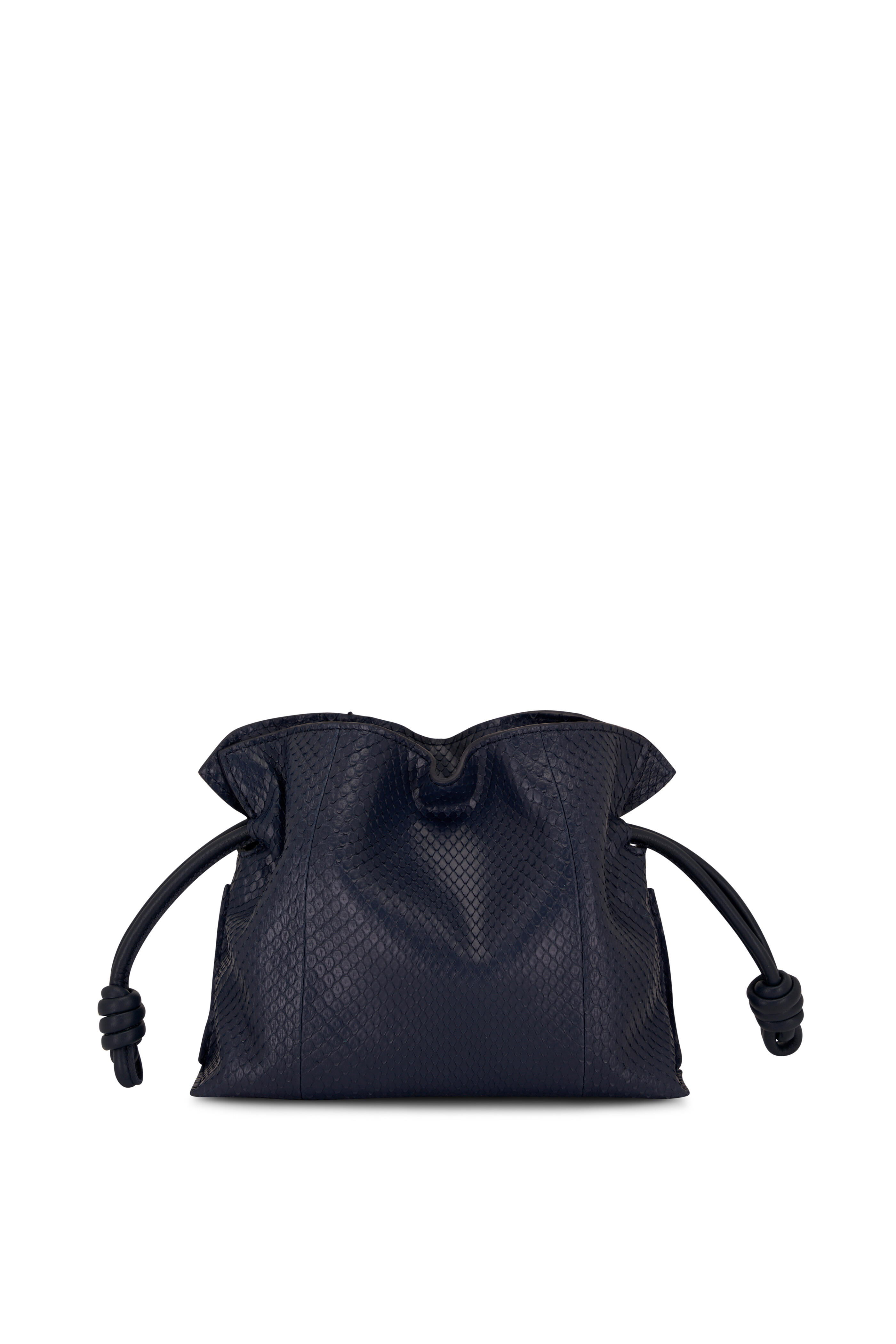 Loewe - Mini Flamenco Navy Blue Knot Clutch