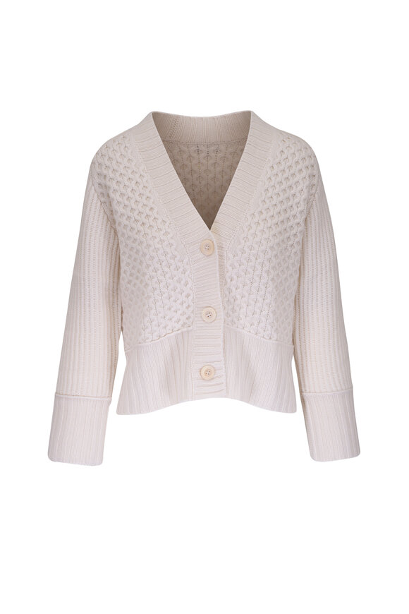 Kinross - Pearl Luxe Mixed Stitch Cashmere Cardigan 