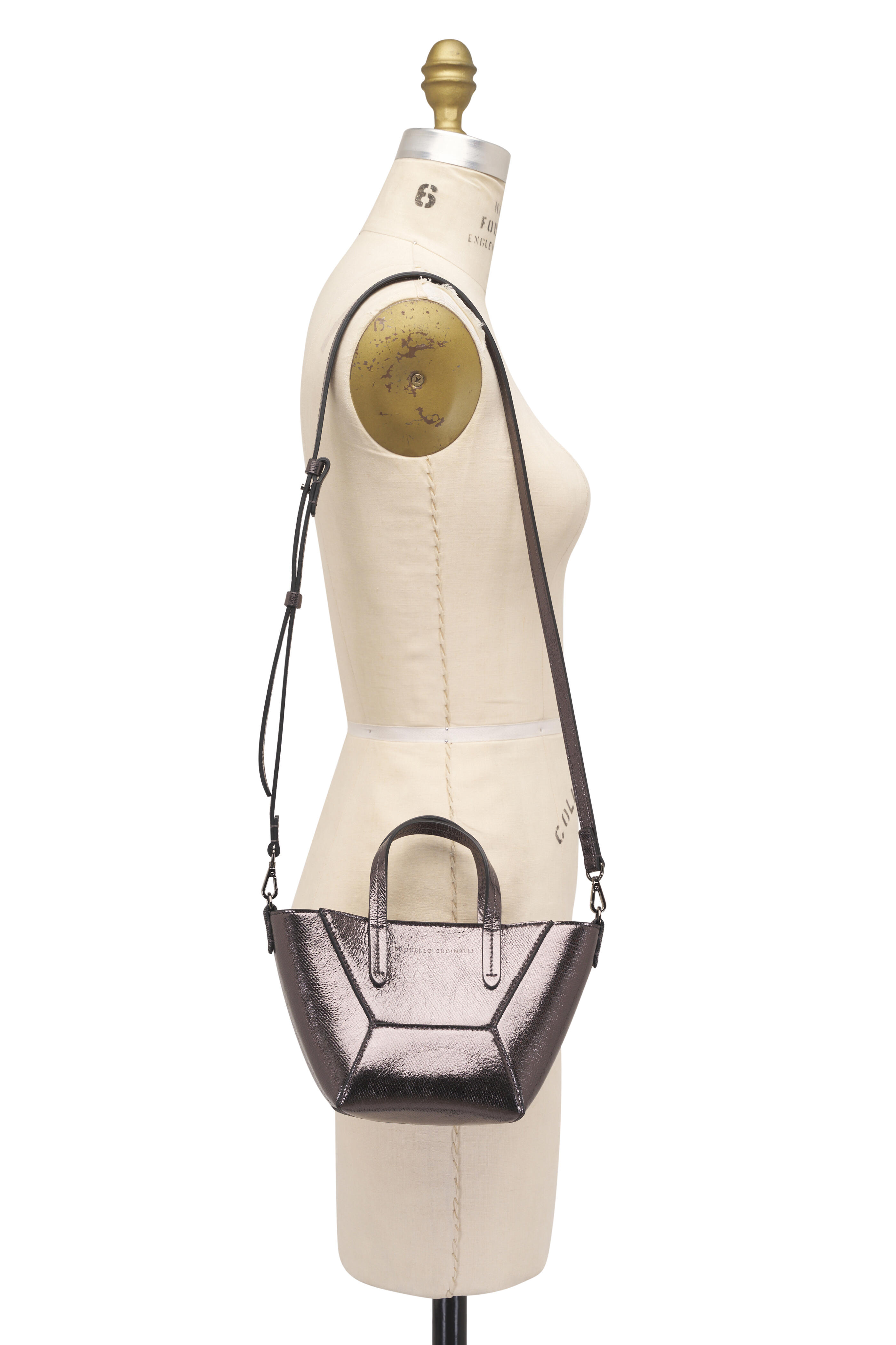 Brunello Cucinelli - Mini Duo Metallic Anthracite Shopper Tote