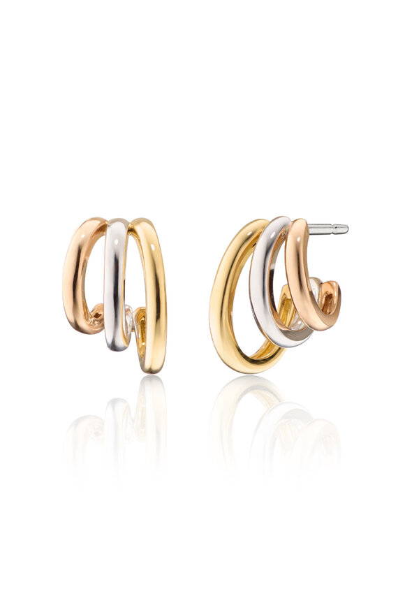 Monica Rich Kosann 18k Mixed Gold Small Open Hoops