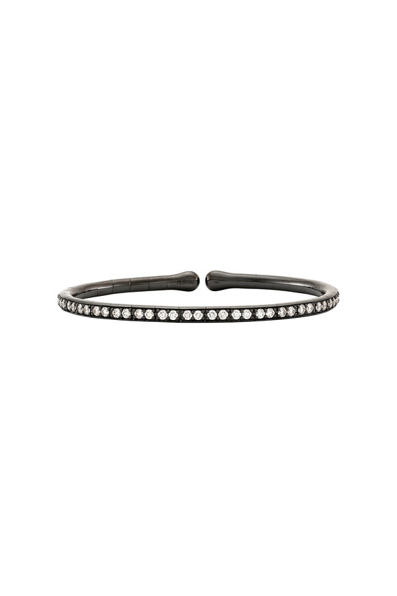 Etho Maria 18k White Gold Black Diamond Bangle