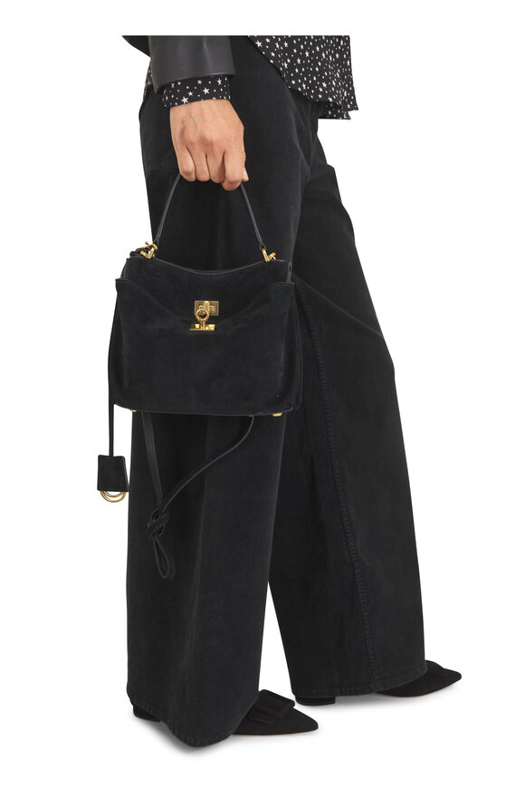 Balenciaga Mini Rodeo Black Suede Top Handle Bag - view 2
