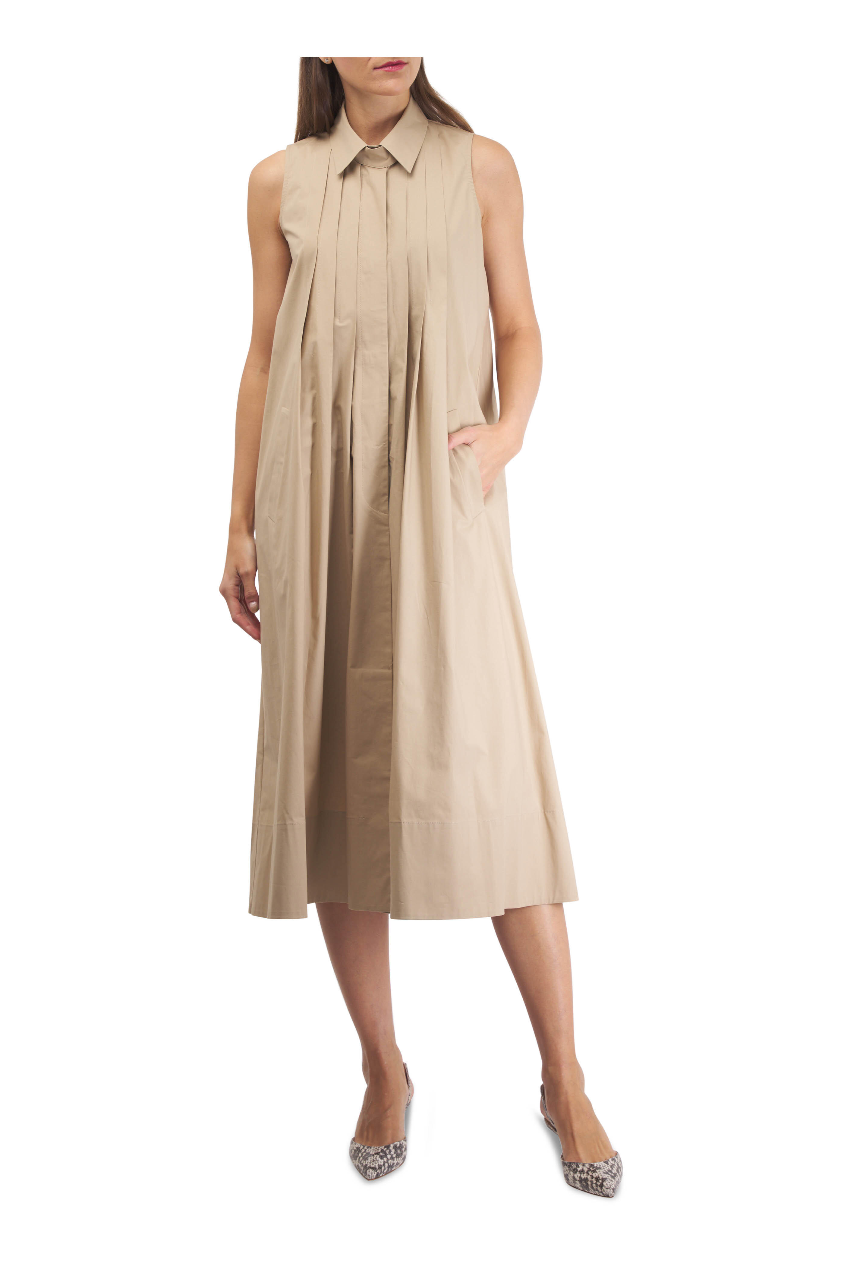 Antonelli - Montova Khaki Midi Dress