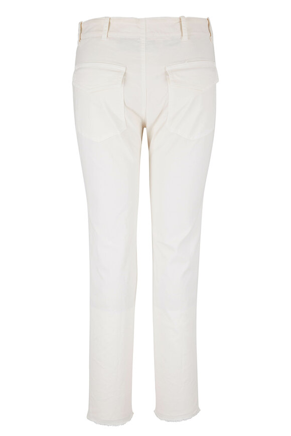 Nili Lotan - Jenna Eggshell White Mid-Rise Crop Pant