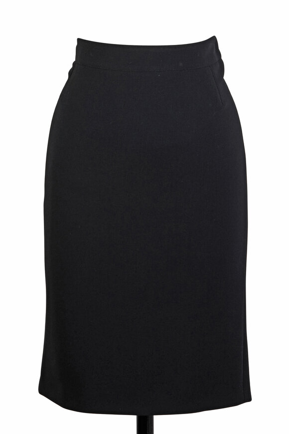 Kiton - Black Wool Pencil Skirt