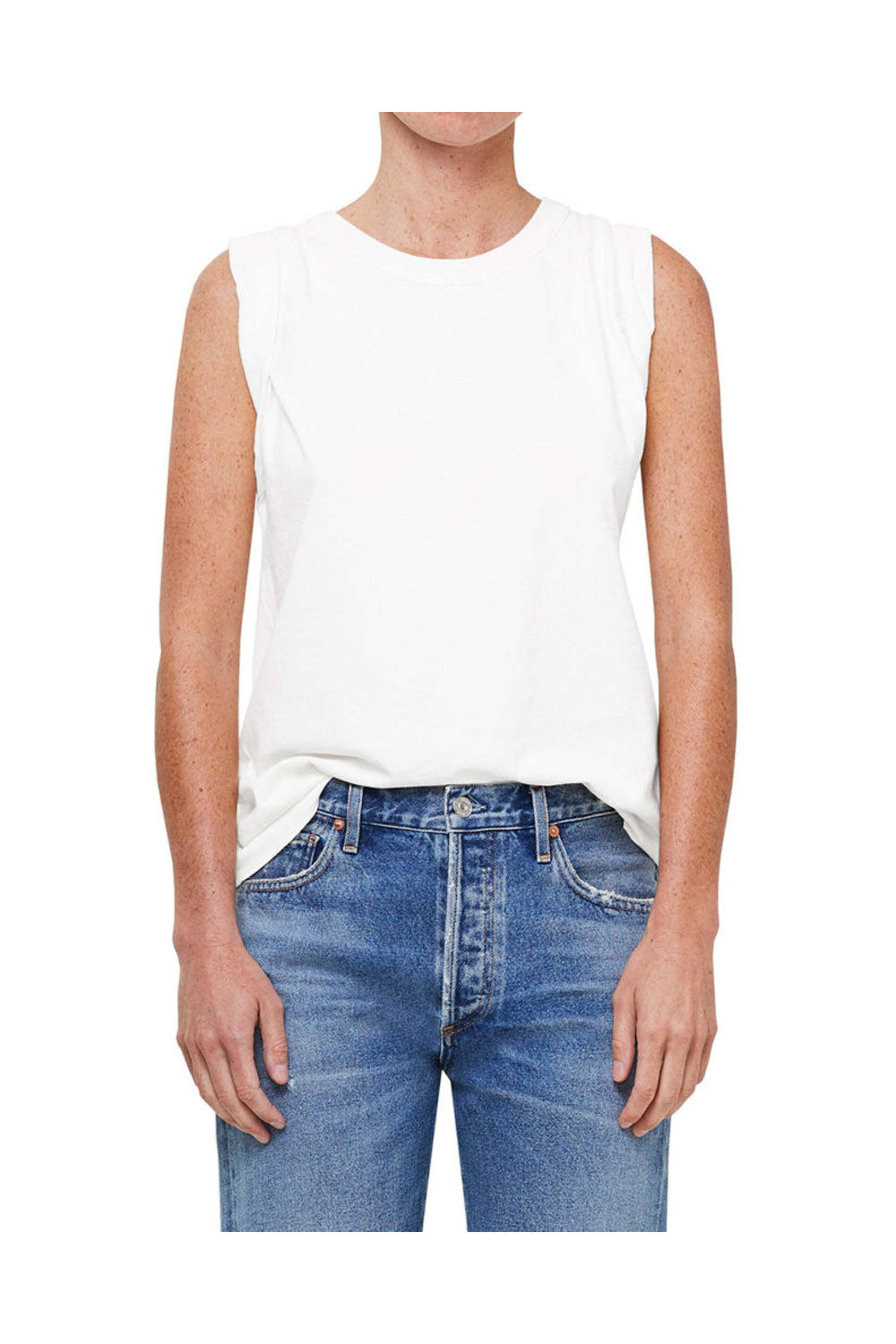 Citizens of Humanity - White Jordana Rolled Sleeve T-Shirt