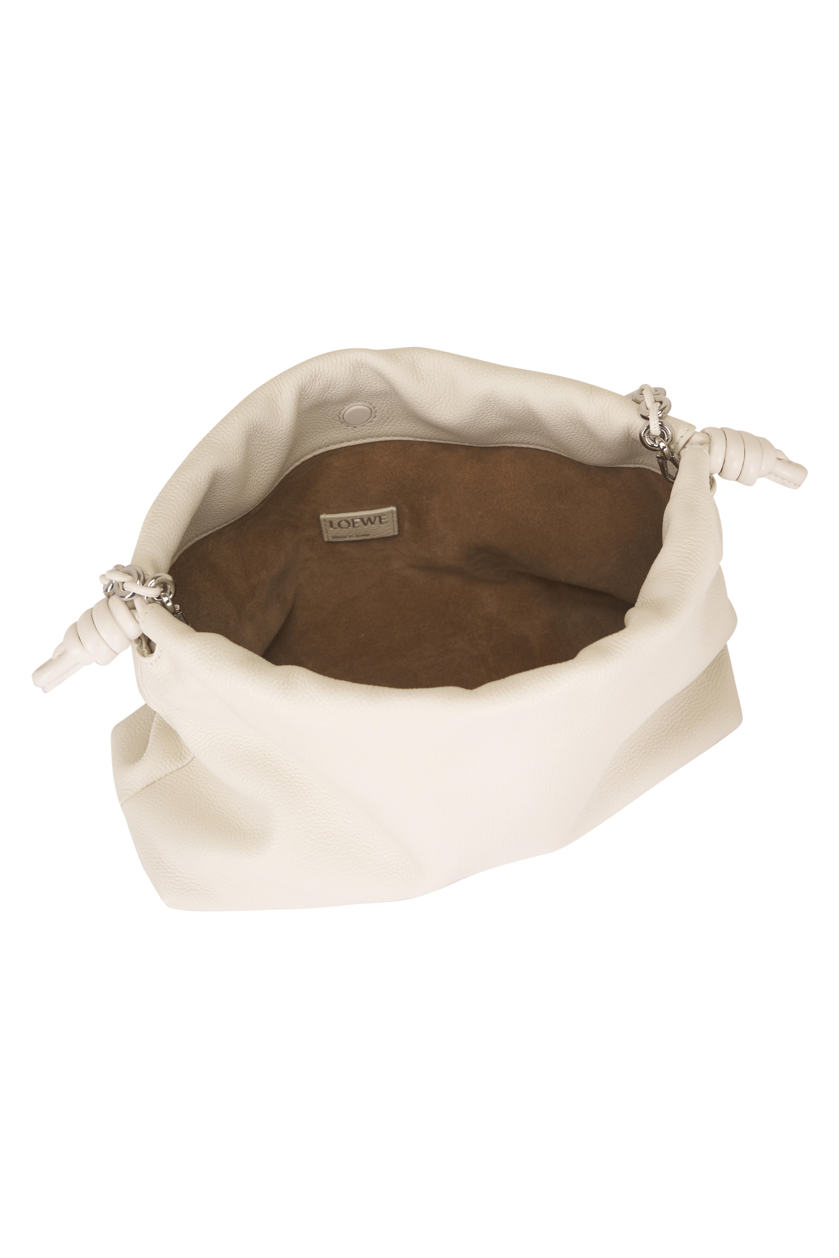 Loewe - Medium Flamenco Soft White Leather Clutch - view 4