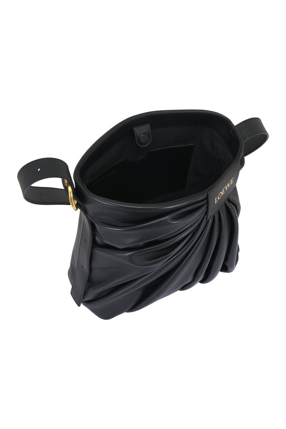 Loewe Draped Black Mellow Leather Tote - view 4