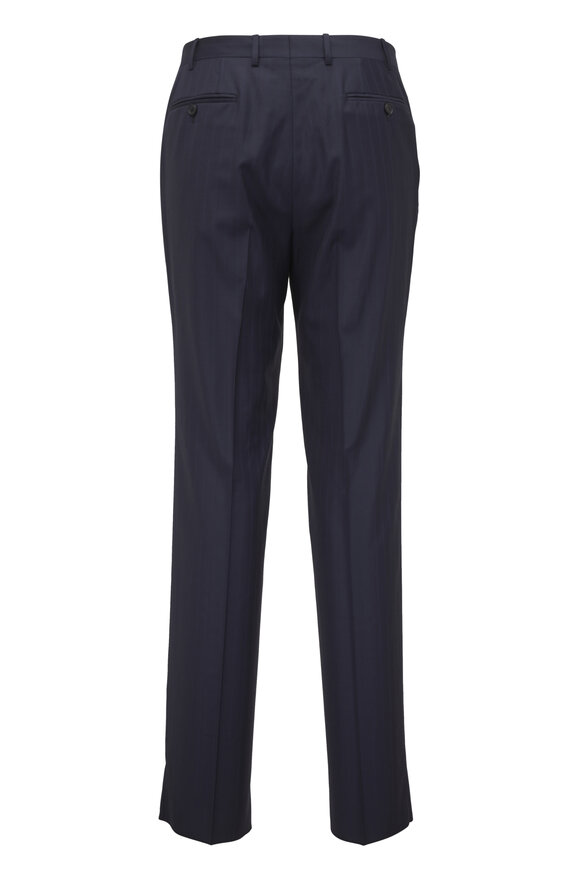 Canali Navy Subtle Stripe Wool Suit - view 5
