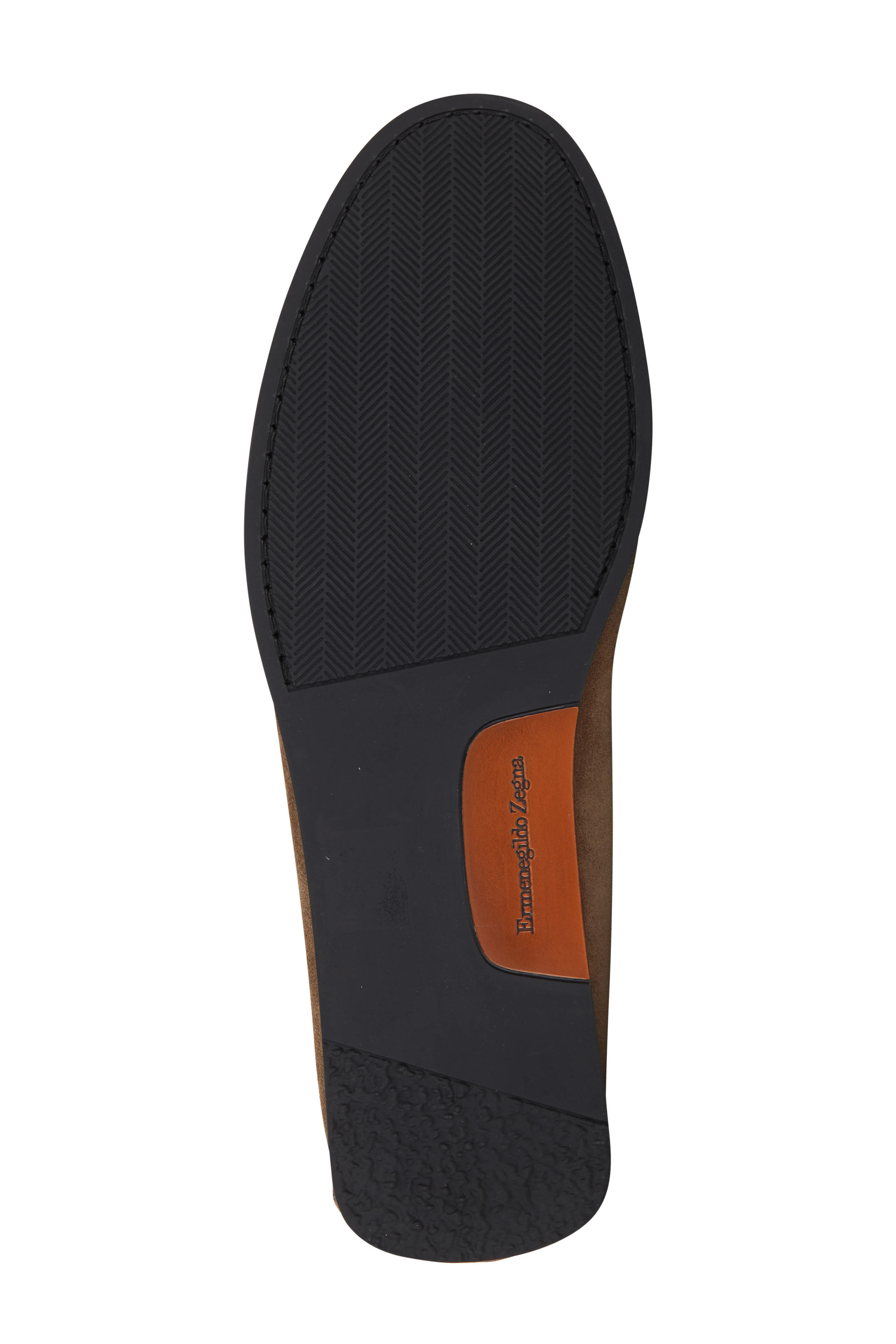 Zegna - Medium Brown Suede Penny Loafer