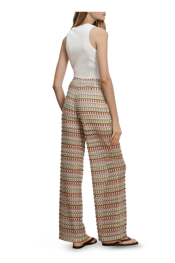 Veronica Beard Fatima Deep Ochre & Dove Multicolor Crochet Pant - view 3