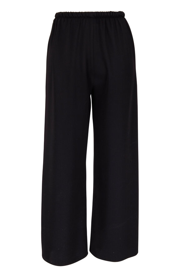 Peter Cohen - Black 4-Ply Silk Wide Leg Cropped Pant